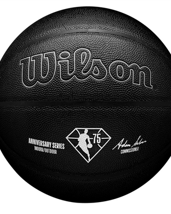 Wilson NBA 75th Anniversary Indoor / Outdoor Black/Silver Basketball - Size 7