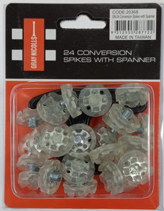 Rubber Conversion Spikes packet of 24 with Spanner