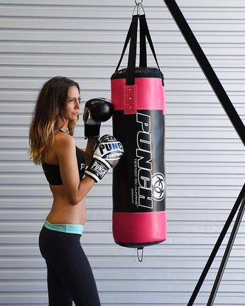 Punch Urban Boxing Bag - 90 x 30cm (Black/Pink)