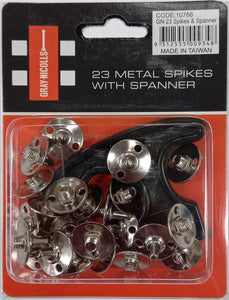 Metal Shoe Spikes packet of 23 with Spanner