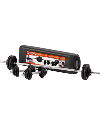 York Cast Iron Plate Barbell/Dumbell Set - 50kg